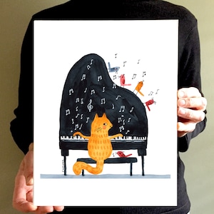 PIANO CAT - Etsy