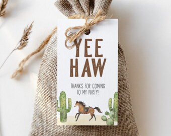 Cowboy Bag Tag Personalized Watercolor farm Cowboy Bag Tag