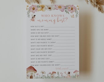 do druku kto zna mamę najlepiej kartka // baby shower wróżki, przyjęcie urodzinowe, magiczne, kapryśne, natychmiastowe pobranie