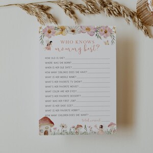 imprimível quem conhece o melhor cartão da mamãe // chá de bebê de fadas, festa de aniversário, mágico, caprichoso, download instantâneo