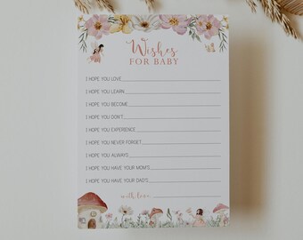 wydrukowane życzenia dla dziecka // baby shower wróżki, przyjęcie urodzinowe, magiczne, kapryśne, natychmiastowe pobranie