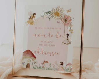 wydrukowany znak adresata // znak na baby shower wróżki, przyjęcie urodzinowe, magiczny, kapryśny, natychmiastowe pobranie