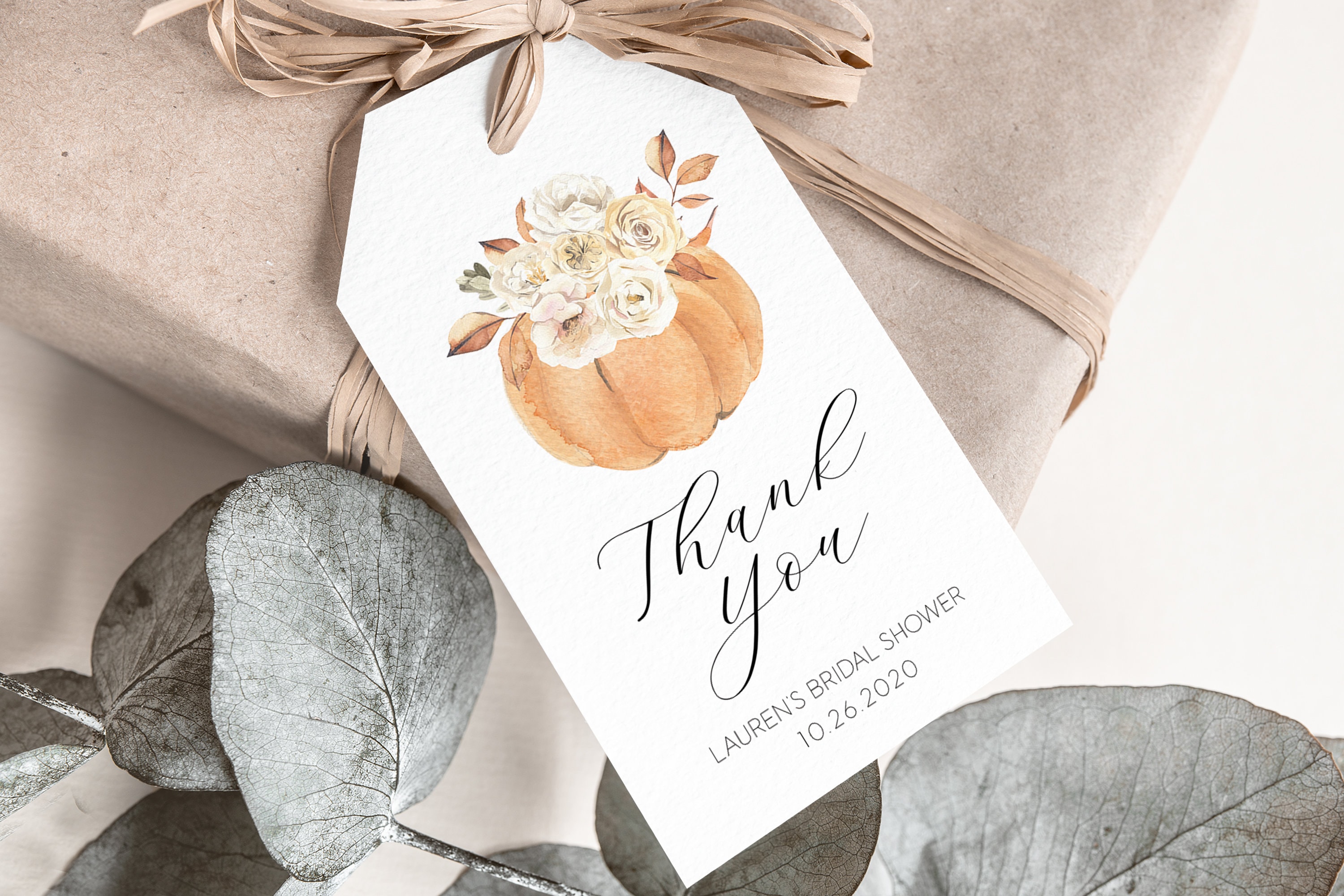 Printable favor tag // fall autumn floral bridal shower fall Etsy