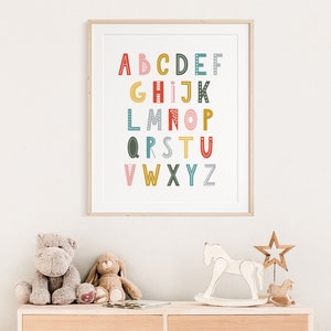 Alphabet Abc Nursery Wall Print // Printable Kids Wall Art, Wall Print ...