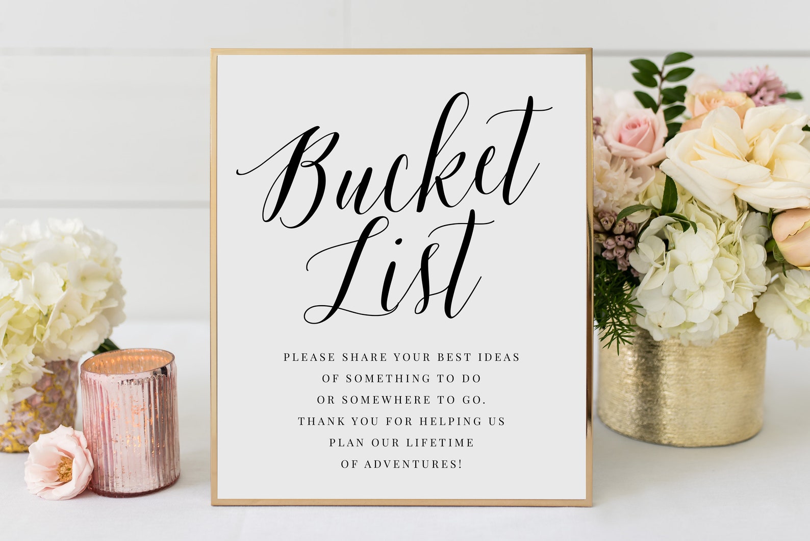 Bucket List Sign // Wedding Sign Bridal Shower Wedding Etsy