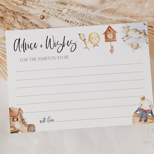 consigli e auguri per i genitori carta // filastrocca baby shower, genere neutro, madre oca, gioco baby shower stampabile