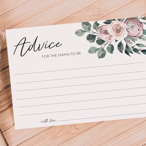 consejos para la tarjeta mama-a-ser // baby shower, tarjeta de consejo, acuarela floral, rosas, boho, romántico floral