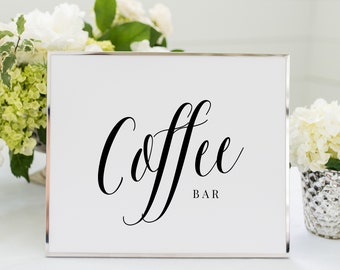 coffee bar sign // wedding sign, bridal shower, coffee bar, wedding reception, printable sign