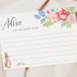 Rat für die werdende Mama // Peter Hase Baby Shower, rosa Peter Hase, blush rosa floral, Printable Baby Shower Spiel
