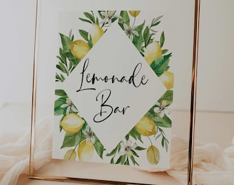 Limonade Bar Schild // Lemon Bridal Shower, Zitronen, Zitrus, Baby Shower Schild, druckbares Brautparty Schild