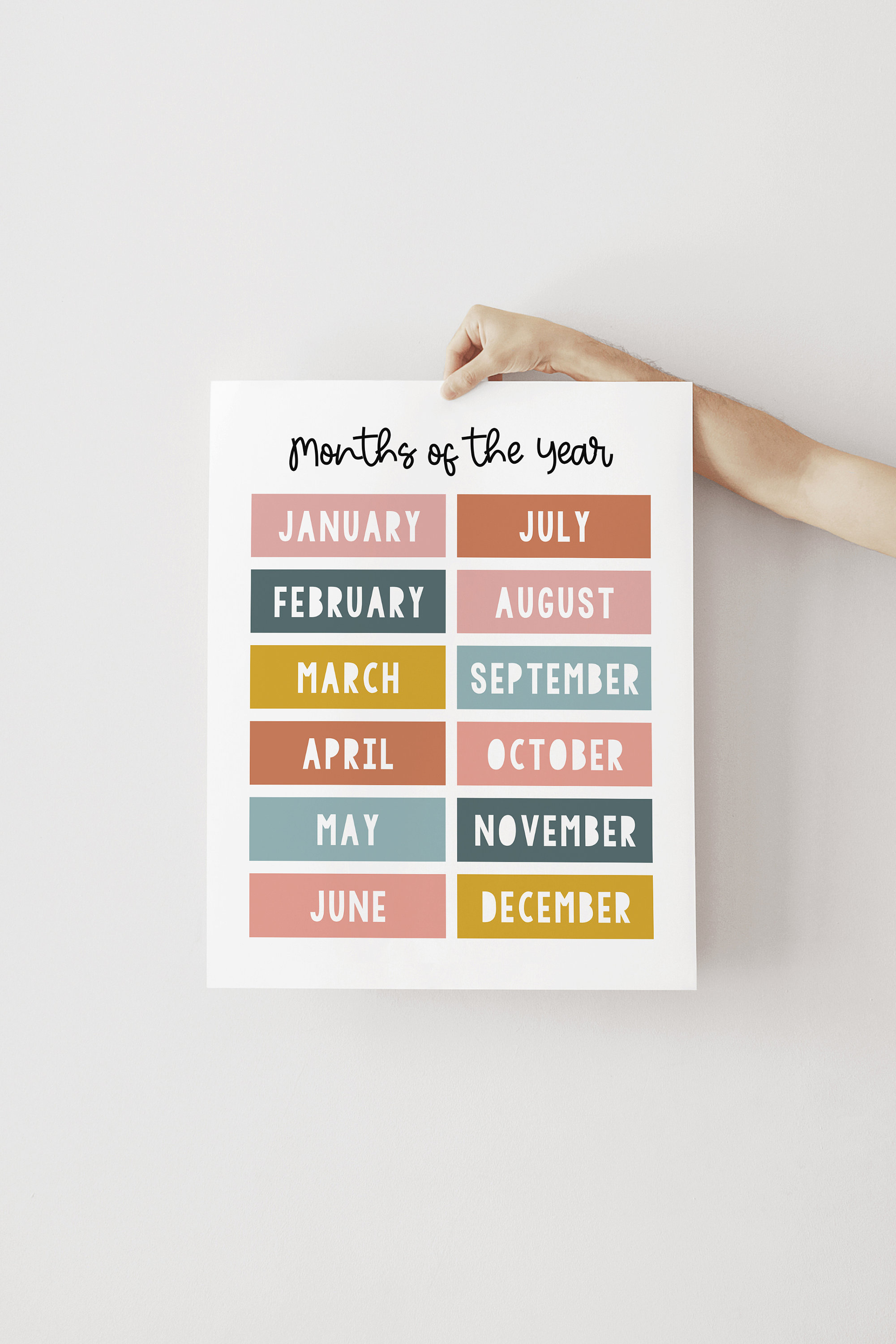 Months of the Year Printable Poster // Printable Kids Wall Art, Nursery ...