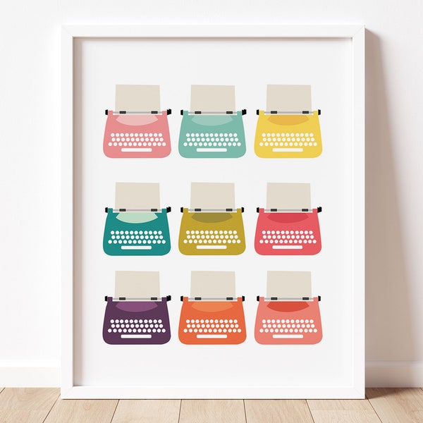 typewriter wall art print // printable kids wall art, wall print, wall decor, nursery, childrens room, office wall decor, printable sign