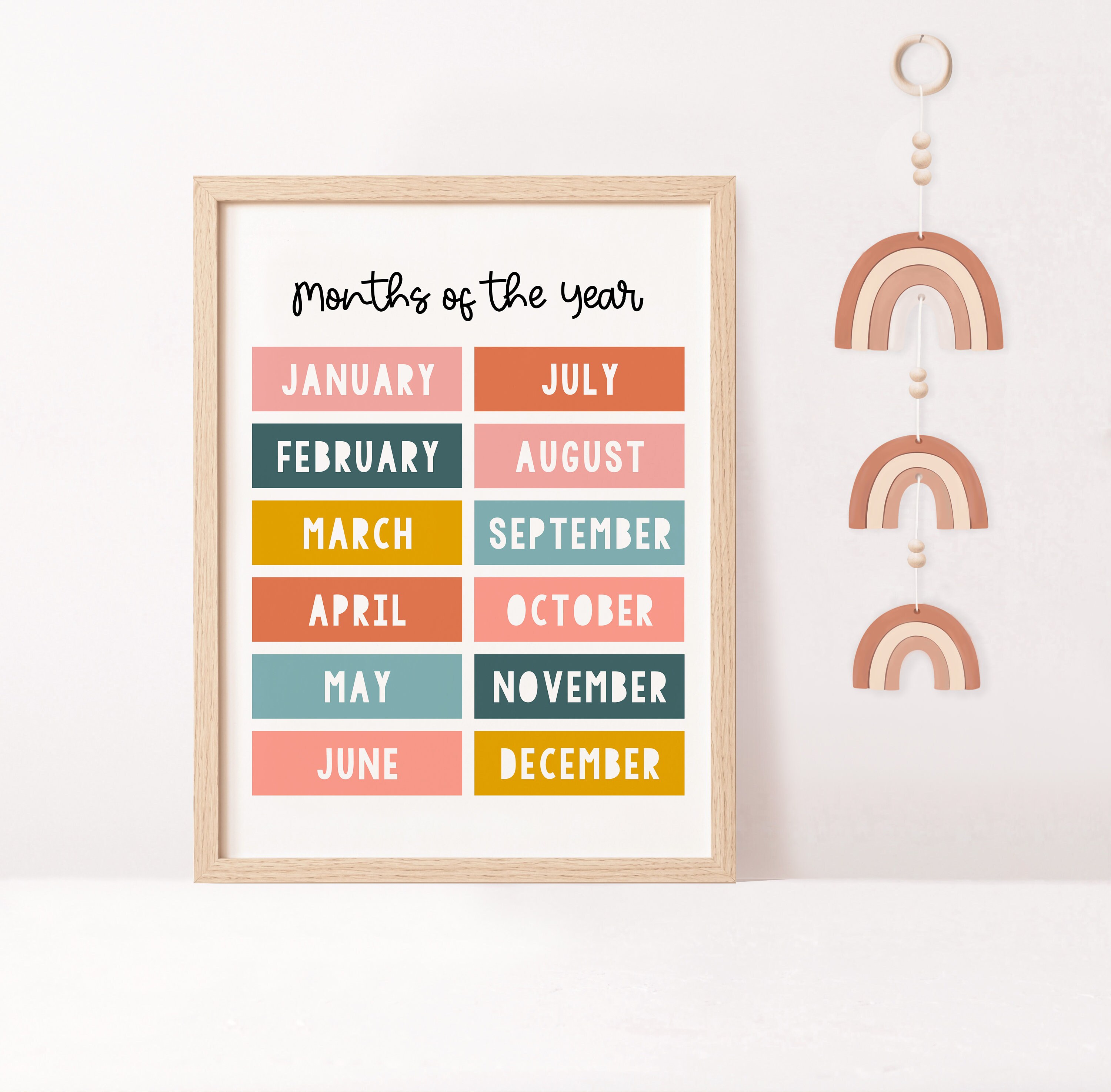 Months of the Year Printable Poster // Printable Kids Wall Art, Nursery ...