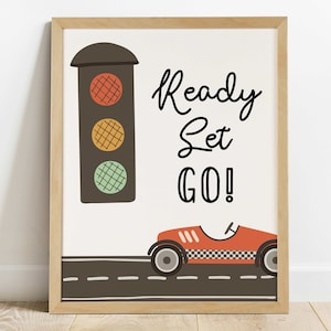 Ready Set Go Sign // Vintage Race Car Birthday Party, Car Theme, Two ...