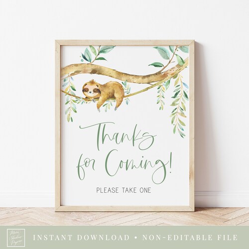 Sloth Baby Shower Cookies Etsy