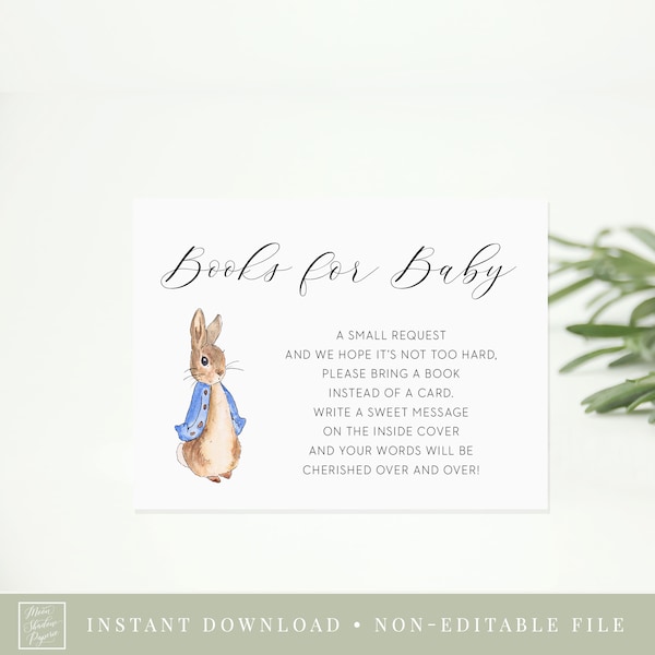 peter rabbit books pour baby card / peter rabbit theme, lapin lapin, genre neutre, bricolage imprimable