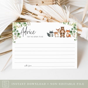 advies voor de mama-to-be // bos babyshower, bosdieren, aquarelgroen, babyshower spel, printable