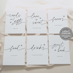 ensemble de signes imprimables de douche nuptiale // douche nuptiale, mariage, ensemble de signes, paquet, téléchargement instantané