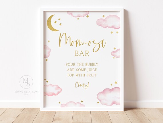 Blush Pink Baby Shower Mimosa Bar Sign Printable - Just Simply Mom