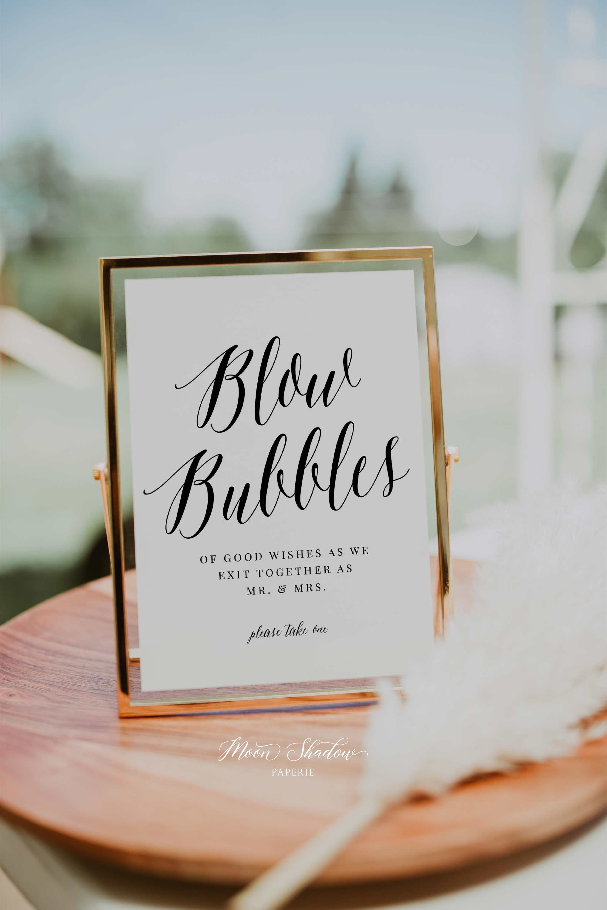 Blow Bubbles Sign // Wedding Sign Bubble Send Off Wedding Etsy