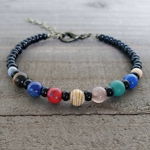 Solar System, #60, Bracelet, Sun, Mercury, Venus, Earth, Moon, Mars, Jupiter, Saturn, Uranus, Neptune, Pluto, Jewelry, Space