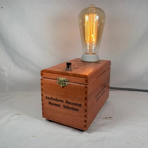 Cigar Box Lamp, Desk Lamp, Cigar Box, Man Cave Lamp, Steampunk Lamp, Baccarat Cigars, Honduras, Bedside Lamp, Table Lamp