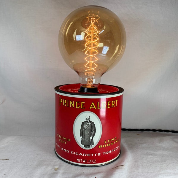 Prince Albert Lamp, Prince Albert Can, Kitchen Decor, Touch Lamp, Man Cave, Table Lamp, Desk Lamp, Tobacco Lamp, Fathers Day