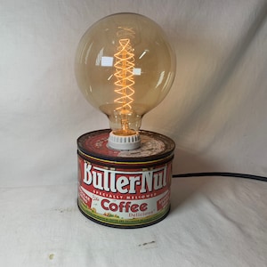 Vintage Coffee Can &#39;Touch Lamp&#39;, Butternut Coffee, Kitchen Lamp, Mothers Day