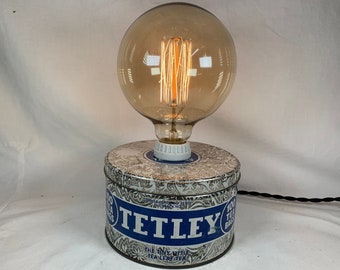Vintage Tetley Tea Can Lamp, Vintage Tea Can, Tetley Tea Lamp, Kitchen Decor, Coffee Decor, Touch Lamp, Mothers Day, Gift Idea
