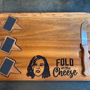 Schitt’s Creek Cheese Board “Fold In The Cheese” w/Knife & Markers