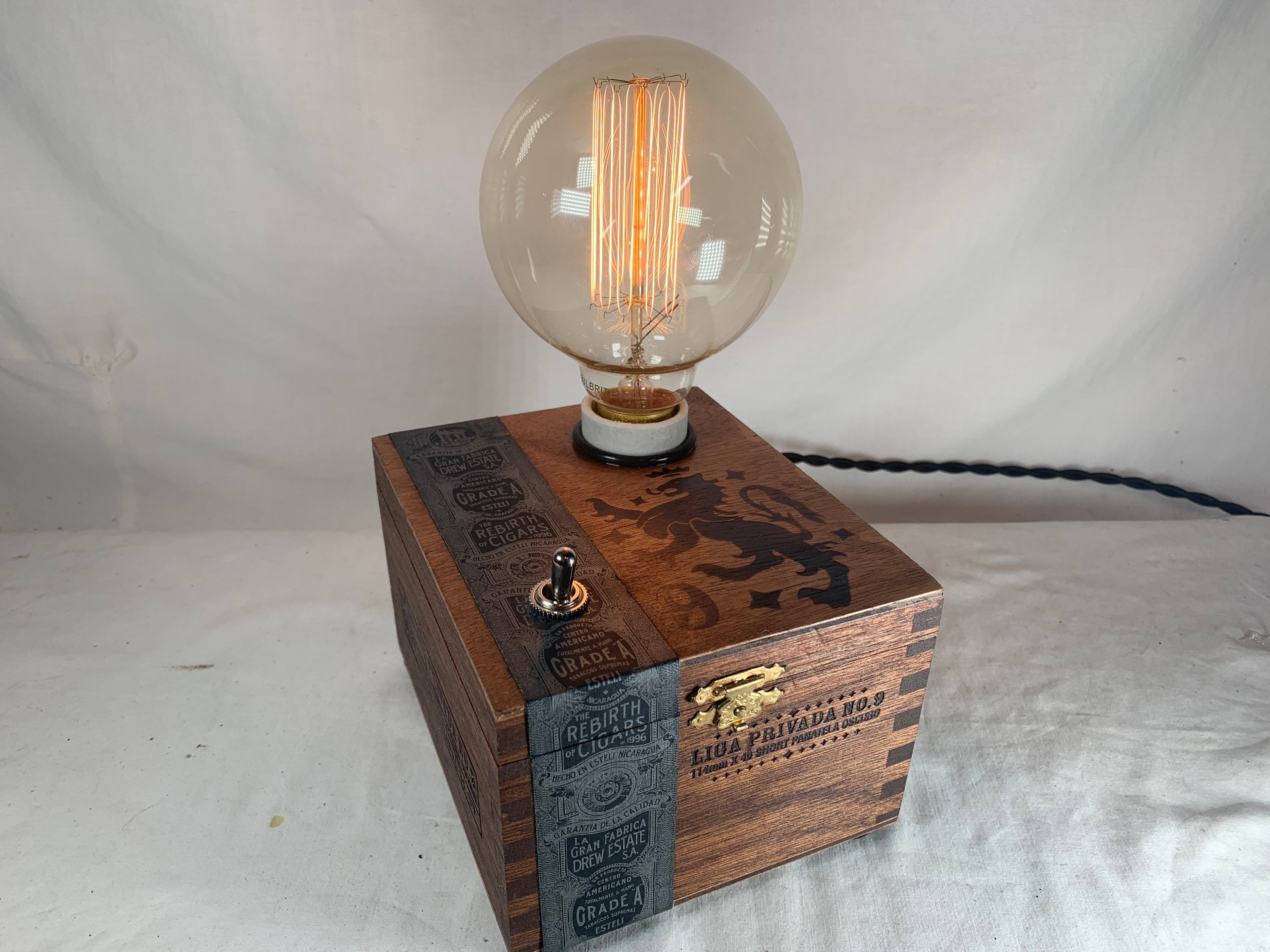 Cigar Box Lamp Desk Lamp Cigar Box Man Cave Lamp Steampunk - Etsy