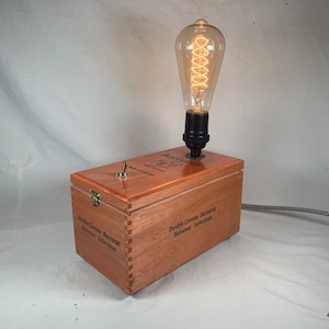 Cigar Box Lamp, Desk Lamp, Cigar Box, Man Cave Lamp, Steampunk Lamp, Baccarat Cigars, Honduras, Bedside Lamp, Table Lamp, Father&#39;s Day