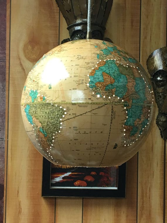 Vintage World Globe Pendant Light Etsy