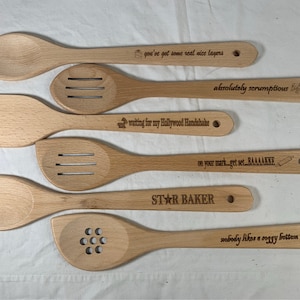 British Baking  Show-Inspired Wooden Utensil Set, Valentines Day, Gift, Mothers Day