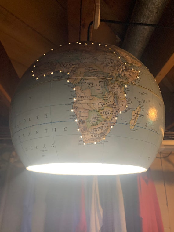 Vintage World Globe Pendant Light Etsy