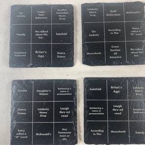 Nateland-Inspired Tic Tac Toe Coasters, Nateland Podcast, Mancave, Drinkware, Barware, Christmas, Nate Bargatze, Hey Bear