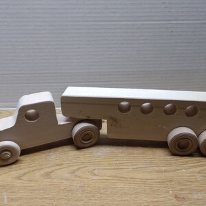 WOODEN SEMI with LIVESTOCK trailer