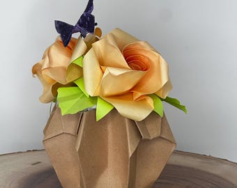 Handmade Origami Rose Bouquet | Japanese Paper Flower Arrangement