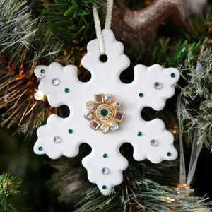 Kundan Snowflake Holiday Ornament