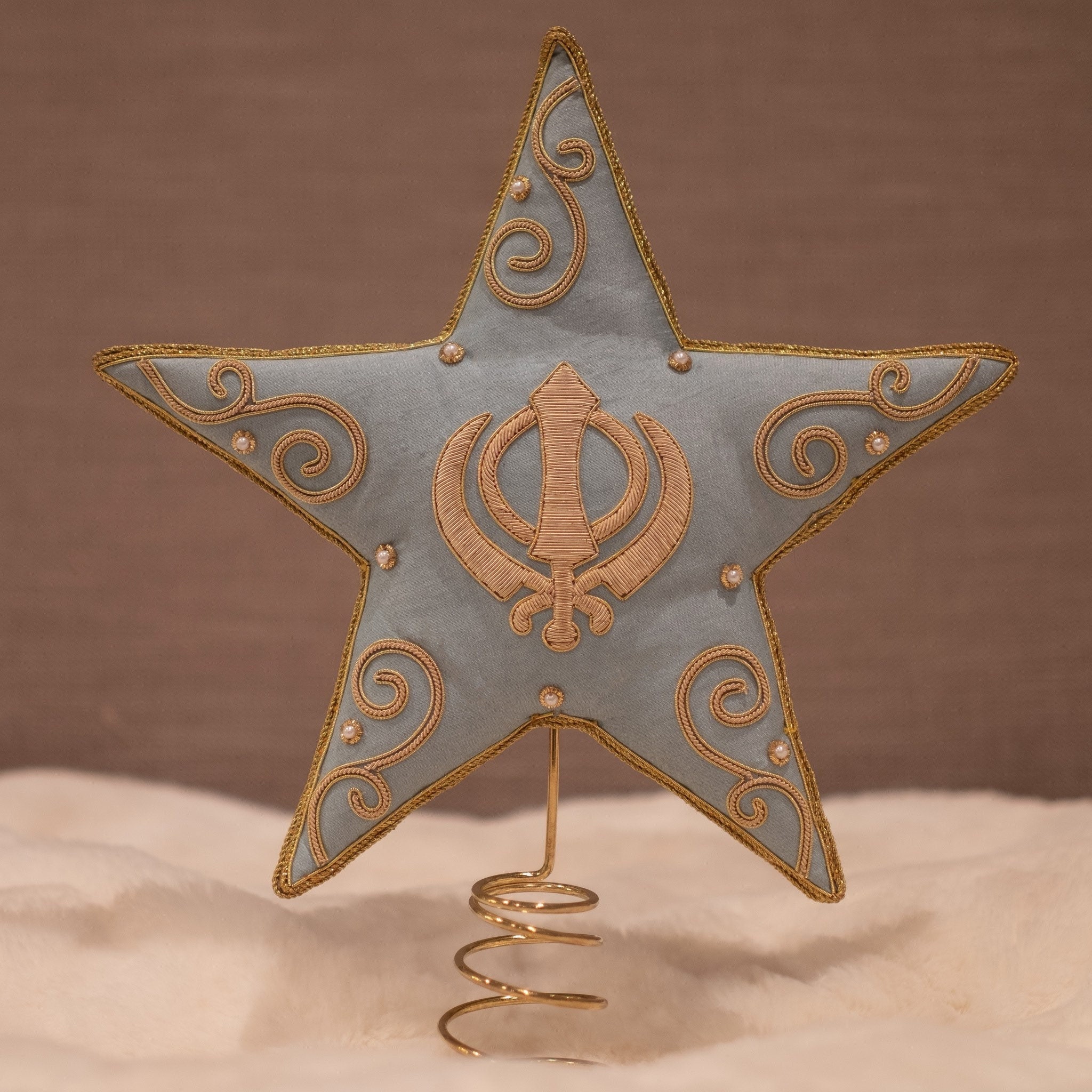 Embellished Felt Wool Holiday Tree Topper - Light the Way