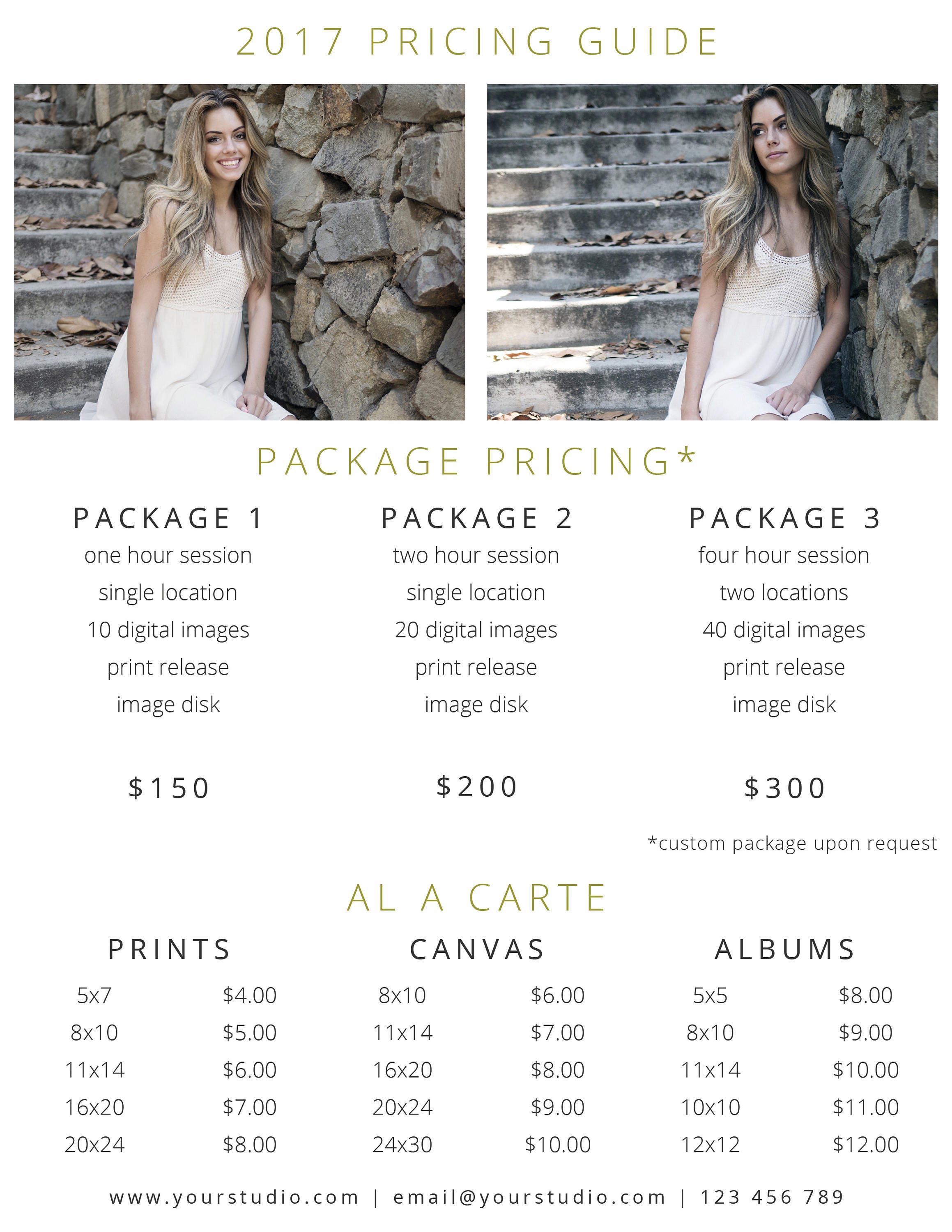 travel photography pricing