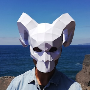 Make Your Skull with horns Mask from paper, PDF pattern mask, Polygon Face DIY Paper Mask, Papercraft, Party Puzzle