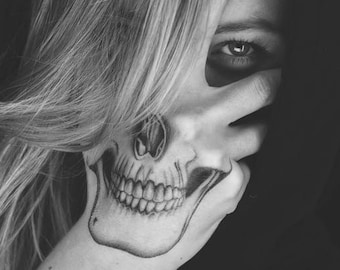 Skull Hand Tattoo, costume temporary tattoo, Skull, Halloween, Skull, temporary halloween tattoo, halloween costume, includes 2 tattoos