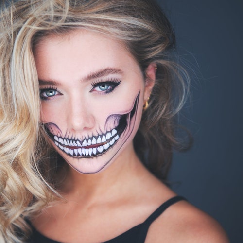 Skull Face Tattoo Costume Temporary Tattoo Skullface - Etsy Skull Face Tattoo Costume Temporary Tattoo Skullface - Etsy