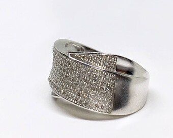 Sterling Silver Natural Diamond (0,65 ct) Ring, Appraised 1.120 USD