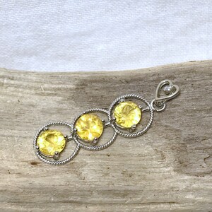 14kt Gold Pendant with 1.2 ct Yellow Sapphire and Diamond, Appraised 800 CAD