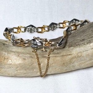 14kt Yellow and White Gold Bracelet, Natural Diamond Bracelet, Appraisal, Statement Bracelet, Gemstone Bracelet