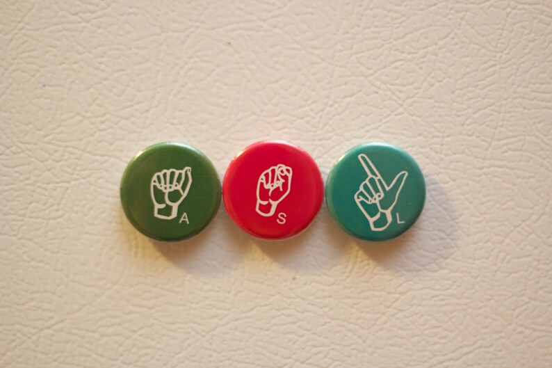 Color Full set 40 ASL Sign Language Alphabet Magnets