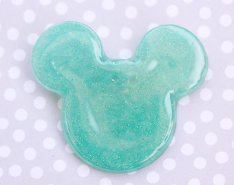 Mickey Mouse Brooch - Iridescent Aqua Gold Mickey Brooch
