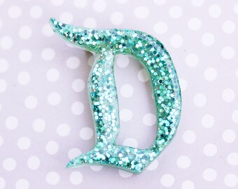 Turquoise Disney D Brooch - Classic Disney D Pin - Jasmine Disney D Brooch